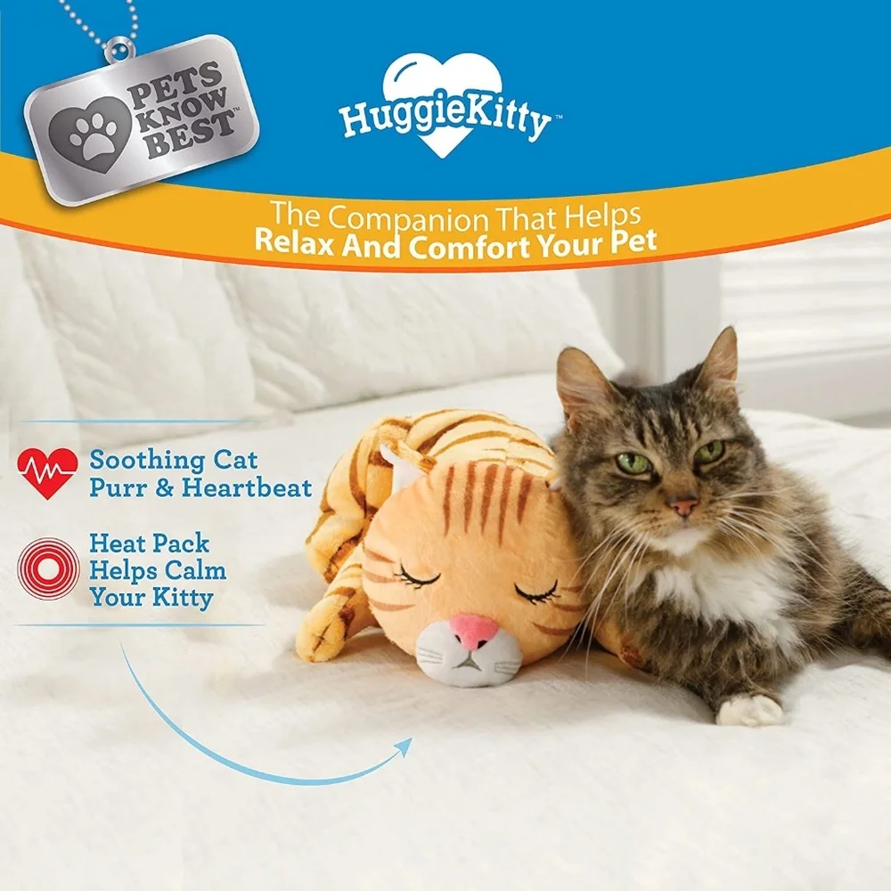 NWT Huggie Kitty to relax and comfort your pet Soothing cat purr & heartbeat